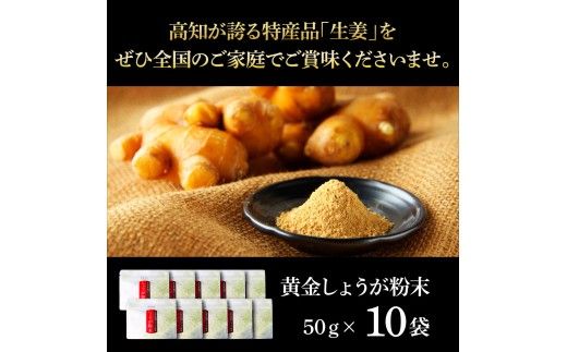 【CF-R7hbk】黄金しょうが粉末50g×10袋 - しょうが ショウガ 生姜 生姜パウダー 坂田信夫商店 黄金しょうが 高知 国産 料理 紅茶 しょうが湯 健康 美容 ふるさとのうぜい 故郷納税 30000円 返礼品