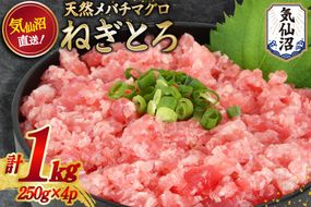 ネギトロ 気仙沼港直送 1kg (250g×4p) [畠和水産 宮城県 気仙沼市 20563348] メバチマグロタタキ 三陸産 小分け まぐろ丼 ねぎとろ まぐろ まぐろたたき 鮪