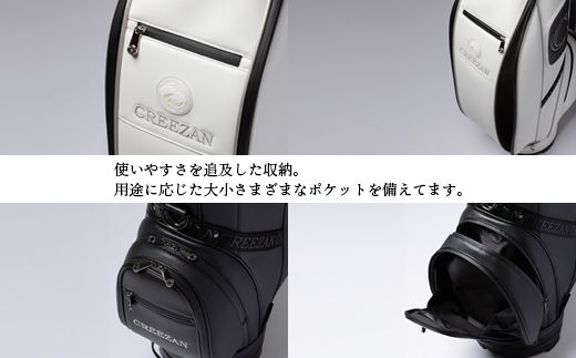 CREEZAN GOLF ゴルフバッグ クリーザンゴルフ キャディーバッグ CCGJ-018 ホワイト / キャディバッグ ゴルフ用品 メンズ レディース