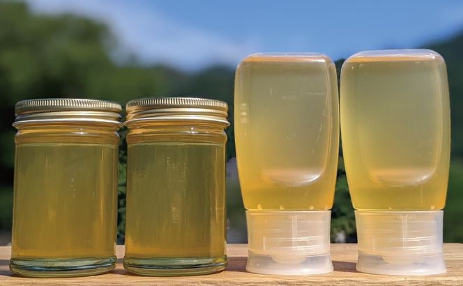合計1060g 天然蜂蜜 国産蜂蜜 非加熱 生はちみつ 岐阜県 美濃市産 初夏 (蜂蜜230g入りガラス瓶2本、蜂蜜300g入りピタッとボトル2本のセット)B14 深田養蜂のハチミツ