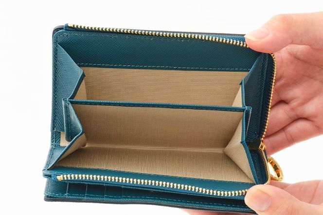 SOMES LF折財布 （ブルー）PT-73 [ソメスサドル 北海道 砂川市 12260816-b] ソメス 財布 レディース 二つ折り 二つ折 2つ折り L字ファスナー l字ファスナー L字 本革 革 革製品 レザー ウォレット サイフ さいふ somes saddle