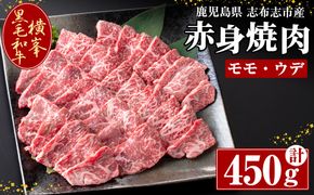 鹿児島県志布志市産横峯黒毛和牛の赤身焼肉(450g×1P) b0-195