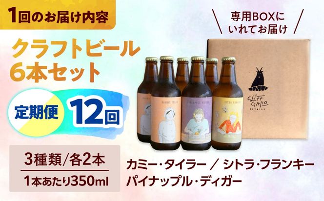 【全12回定期便】-CLIFF BEER- 定番ビール3種 (6本入り) ビール クラフトビール 350ml 飲み比べ ギフト 沖縄市 / 株式会社クリフクラフト[BCDS008]