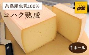 【糸島産生乳100％使用の手作りチーズ】コハク熟成 1ホール 糸島市 / 糸島ナチュラルチーズ製造所TAK-タック- [AYC011] チーズ おつまみ 乳製品 ギフト 贈答 贈り物 手づくり 生乳 プレゼント