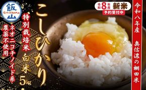 【令和8年産 新米】 特別栽培米 こしひかり 精米 5kg 特別栽培米 『奥信濃の棚田米 実の里』（Ck-002）