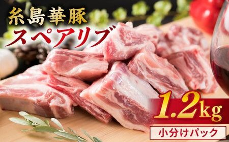 【 バーベキュー / 煮込み用 】 約1.2kg 糸島華豚 スペアリブ 《糸島》【糸島ミートデリ工房】 [ACA093]