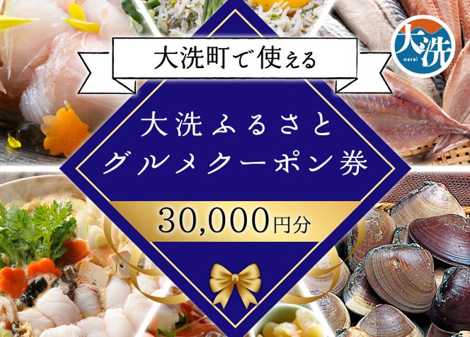 大洗ふるさとグルメクーポン券 30000円分 大洗町 共通 グルメ クーポン券 関東 旅行 食事券 茨城
