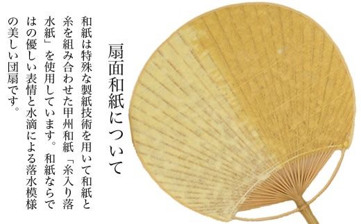 【杉山江見堂】草木染「糸入り落水団扇」やまもも染うちわ　うちわ ウチワ 団扇