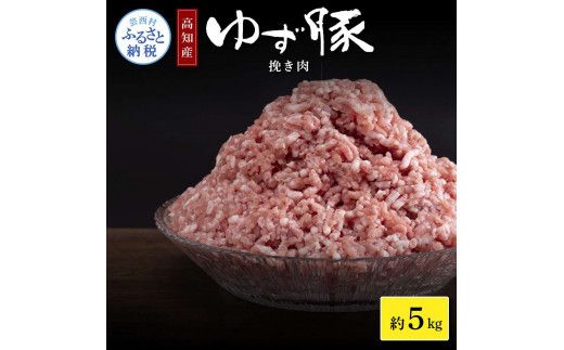 【CF-R7hbk】NIN001　なはりゆず豚挽き肉 5kg - 500g×10パック ひき肉 挽き肉 豚肉 国産 ゆず豚 高知県産 肉 おにく 冷凍 小分けパック 個包装 そぼろ ハンバーグ おうちごはん 一人暮らし 31000円