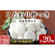 【0105405a-b】期間限定！こだわり杵つき白もちセット (計20個・5個×4袋) 餅 もち 真空パック もち米 【茶いっぺ】