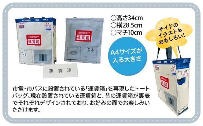 『鹿児島市交通局』×『鹿児島大学』コラボトートバッグ～運賃箱・運賃表・TsuNaGu3種セット～　K074-002