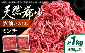 猪肉 ミンチ 500g×2パック 雲仙いのしし / ひき肉 肉 イノシシ ジビエ いのしし ハンバーグ / 南島原市 / もりのめぐみ[SDB012]