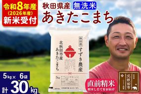 ※R8産 新米予約※ 秋田県産 あきたこまち 30kg【無洗米】(5kg小分け袋)【1回のみお届け】2026年産 令和8年産 お米 すずき農産 [すずき農産 秋田 お米 あきたこまち 米どころ 東北 北秋田市]|szap-31001s