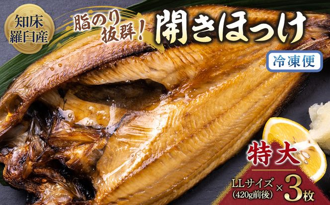 知床羅臼産 特大開きほっけ(3枚) 生産者 支援 応援 016942_AH121
