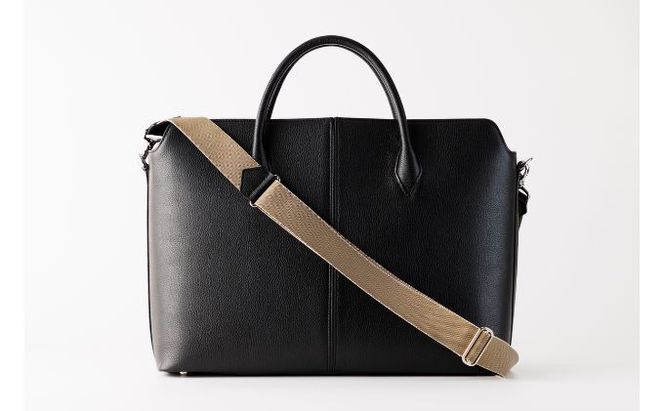 牛革ビジネストートバッグ＜ショルダー付＞【SOP004】 ファッション かばん デザイン 機能性 テフロン加工 国産牛革 贅沢 軽い アクセント 型押し 