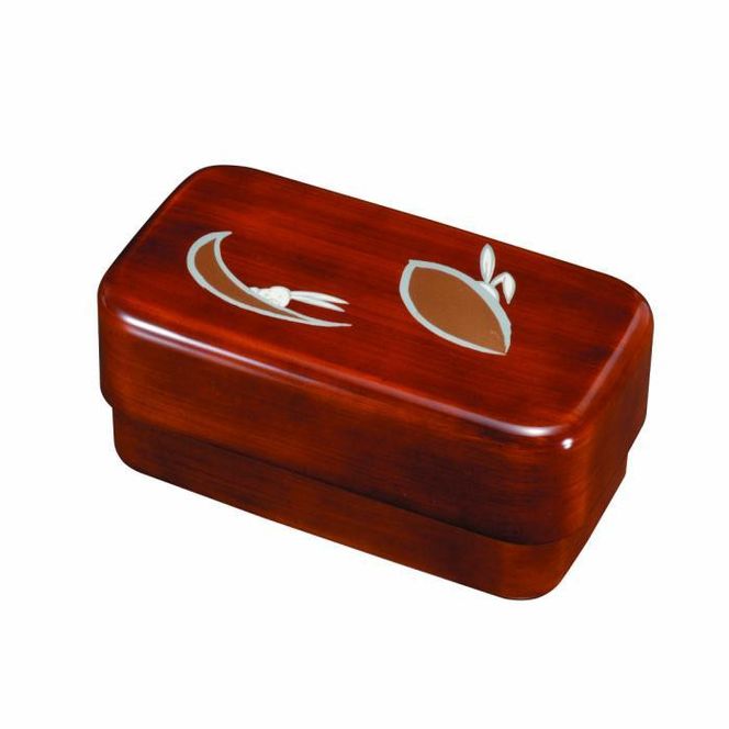 長角入子弁当箱 大 杢目 かくれんぼ（中子なし）シール付 ［YG488］ 303446_CC486