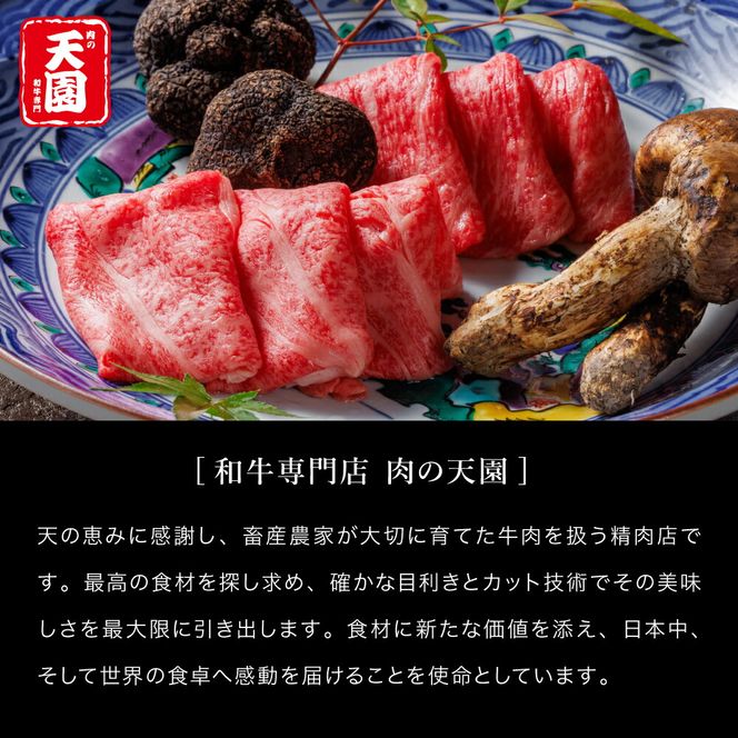 定期便 神戸牛 霜降り 肩ロース しゃぶしゃぶ すき焼き 計3.6kg（600g×6回）毎月1回のお届け / A4ランク以上 しゃぶしゃぶ用 すき焼き用 牛肉 ロース 小分け 薄切り うす切り 冷凍 肉の天園
