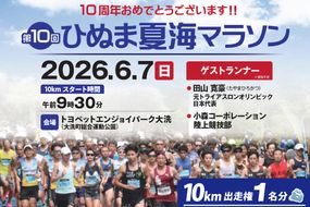 2026年6月7日（日） 大洗町第10回ひぬま夏海マラソン出走権 1名分 10km 茨城県 チケット スポーツ マラソン 参加