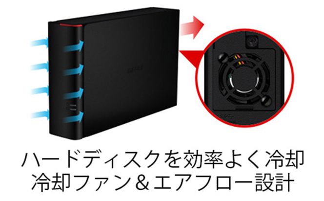 BUFFALO DRAMキャッシュ搭載 外付け ハードディスク 4TB 冷却ファン搭載 HDD USB 家電 電化製品 PC パソコン PC周辺機器 パソコン周辺機器 外付けハードディスク バッファロー 愛知 愛知県 日進市