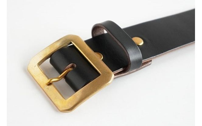 E STREET LEATHER ホーウィン・クロムエクセル 茶芯革 レザーベルト ブラック 【star006-01】