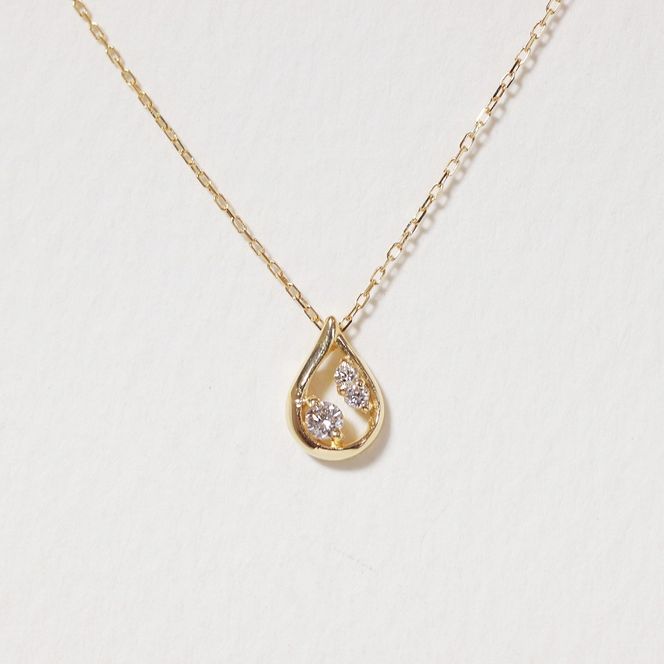 K18 0.05ct しずく型ダイヤモンドペンダント　BQ-214