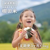 【定期便】健幸農園の棚田米 5kg×3ヵ月セット 白米