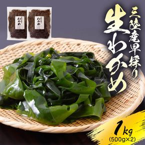 【先行予約】 産地直送 早採り生わかめ 新物 冷蔵 1kg (500g×2) 期間限定 ★2026年1月中旬～発送予定★ わかめ ワカメ 早採りわかめ 生わかめ 三陸 小分け 若芽 海藻 海産物 味噌汁 ごはん 夕飯 おかず 小分け しゃぶしゃぶ サラダ 岩手県 国産 大船渡