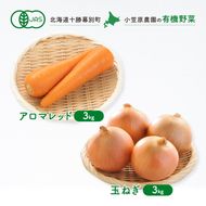小笠原農園の有機野菜 2種詰合せ（アロマレッド3kg・玉ねぎ3kg）北海道 十勝 幕別《2026年秋出荷先行予約》【 野菜 にんじん 人参 アロマレッド 玉ねぎ たまねぎ セット 】