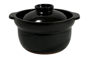 【萬古焼（ばんこやき）】3合厚釜土鍋　黒 内山製陶所 【土鍋 3合 セラミック 直火用 電子レンジ対応 お手入れ簡単 食洗器対応 三重県 三重 四日市市 四日市 四日市市ふるさと納税 四日市ふるさと納税】
