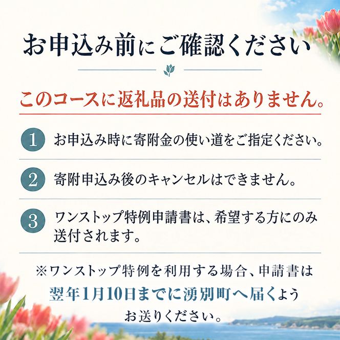 北海道湧別町 寄附のみの応援受付 5,000円コース（返礼品なし 寄附のみ 5000円）