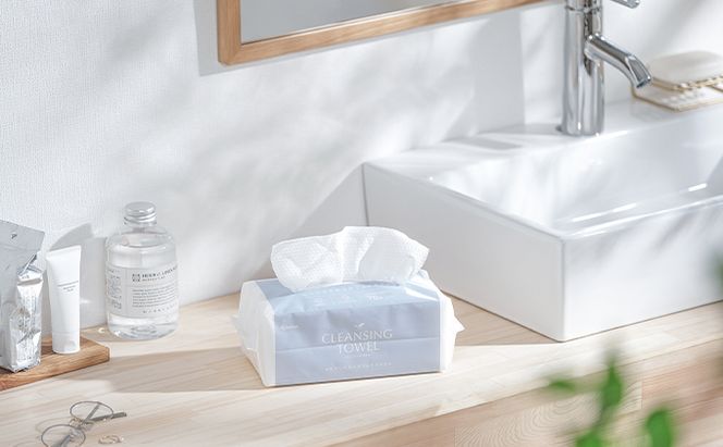 【70枚入り×7個セット】クレンジングタオル ボックスタイプ TSC-70B 使い捨て 顔 手 拭き取り 厚手 タオル フェイスタオル 洗顔 猫 アイリスオーヤマ 高吸水力 