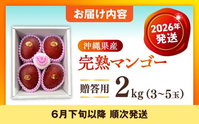 【優秀賞受賞】沖縄県産 完熟マンゴー 贈答用 2kg (3〜5玉) マンゴー 沖縄 果物 フルーツ ギフト 沖縄市 / MAIFARM[BCAN002]
