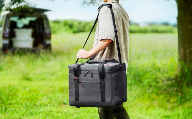 クーラーボックス HUGEL エアロゲルソフトクーラーボックス AGSC-40C チャコールグレー 40L エアロゲル アイリスオーヤマ  保冷バッグ 小型 大型 保冷力 部活 ソフトクーラーボックス アウトドア クーラーバッグ スポーツ キャンプ