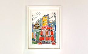 【宏次染工房 / 沖縄県認定工芸士 金城宏次】紅型額装 『A Sign Bar』 絵画 額入り 伝統工芸品 おしゃれ 沖縄市 / コザ工芸館ふんどぅ[BCAU002]