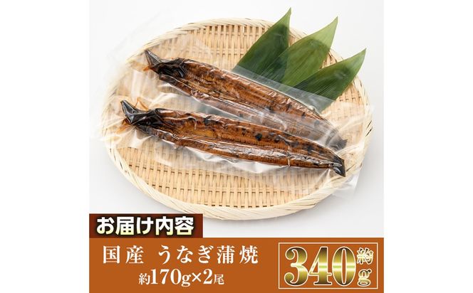 国産 うなぎ 蒲焼 (約170g×2尾) 鰻 タレ かば焼き うな重 うな丼 ひつまぶし 小分け 真空包装 真空パック 【丸正水産】【AW-17】