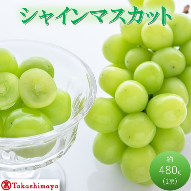 2027年 早期受付【高島屋選定品】シャインマスカット 約480g×1房 岡山県高梁市産 個装箱入り 葡萄 ブドウ 贈り物