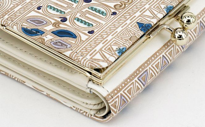 【文庫屋大関】三つ折りミニ財布　アポロン（ブルー）【皮革工芸品】 ファッション 小物 民芸品 お札 カード 小銭 手のひらサイズ コンパクト 大人かわいい 牛革 手作り 国産 