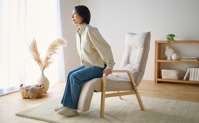 リクライニングウッドアームチェア FACR-RHB アイボリー リクライニングチェア 一人掛け リクライニング 座椅子 一人用 ソファー 高齢者 肘掛付 背もたれ ヘッドレスト フットレスト 椅子 プレゼント アイリスオーヤマ