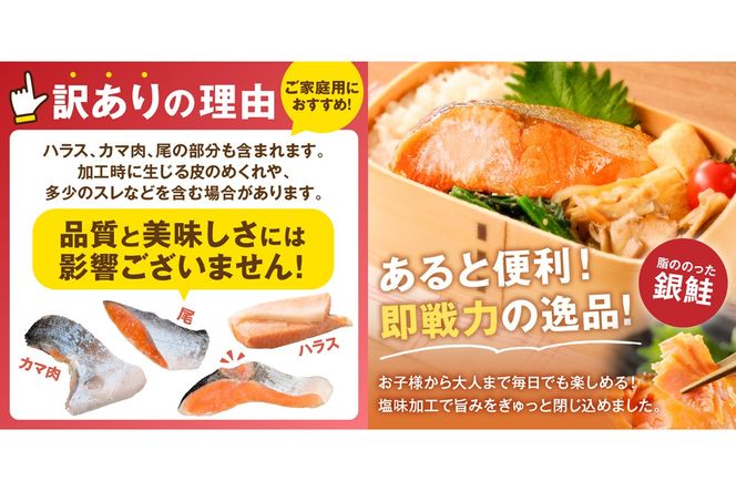 【A5-482】【訳あり】塩銀鮭切り身 甘塩仕立て(1.6kg)