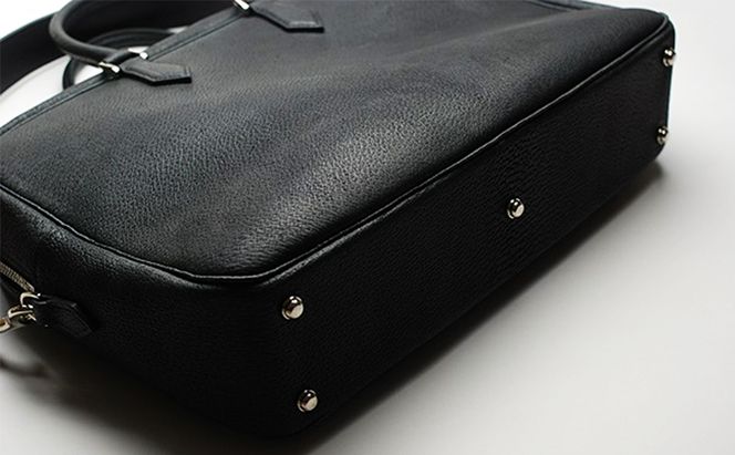 【GOMYO　LEATHER】猪革　ビジネスバック（黒） ファッション カバン バッグ 