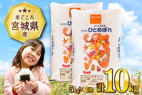 【CF01】米 宮城県産 ひとめぼれ 10kg (5kg×2袋) [気仙沼米穀商業協同組合 宮城県 気仙沼市 20565763] 一等米 ブランド米 白米 精米 ご飯 ごはん コメ こめ お米 小分け 家庭用