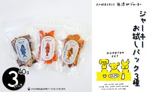 ジャーキーお試しパック（３種類入り） 犬用フード ペット おやつ ジャーキー お試し 無添加 健康