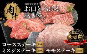 宮崎牛 ロースステーキ500ｇ ミスジステーキ300ｇ モモステーキ400ｇ  K18_0033_4
