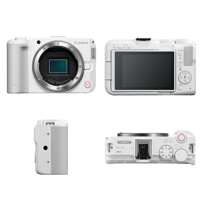 【Canon】 キヤノン ミラーレス カメラ EOS R50V ダブルズームキット ホワイト キャノン 一眼 動画 家電 旅行 軽量_0058C