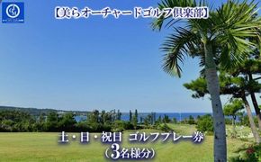 チケット 土・日・祝日 ゴルフプレー券 3名 (恩納村・1ラウンド ) 【美らオーチャードゴルフ倶楽部】