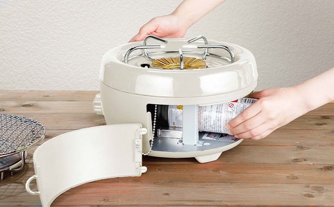 アラジン ポータブルガスコンロ ヒバリン 白 播州百日どり 1.2kg セット SAG-HB01FW