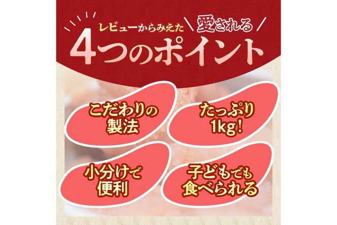 【A5-389】博多まるきた水産 辛子明太子(切子)約1kg