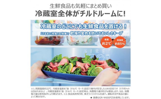 東芝　冷蔵庫【標準設置費込み】　452L　5ドア　左開き　冷凍冷蔵庫　GR-Y450GTML(WS) 141305_KV133