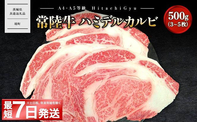 K2469 <最短7日発送>【常陸牛】ハミデルカルビ 500g (3～5枚) 〈茨城県共通返礼品〉