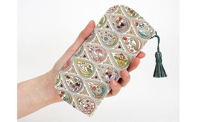 【文庫屋大関】メガネケース　花と猫＜ミックス＞ 　【皮革工芸品】 ファッション小物 民芸品 